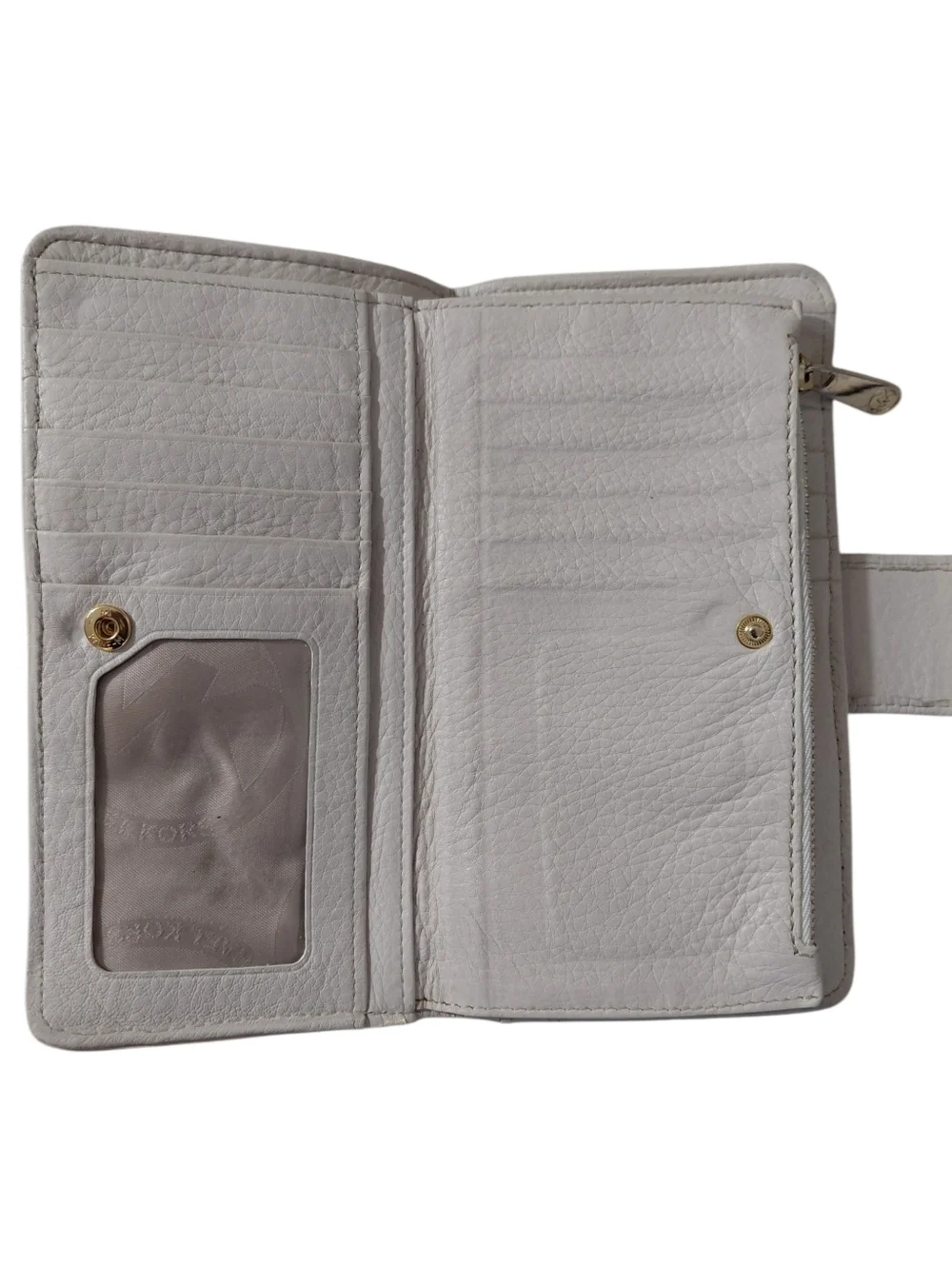 Michael Kors White Leather Snap Continental Wallet